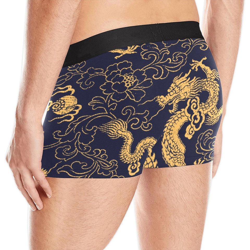 Gold dragon pattern Men's All Over Print Boxer Briefs Men's Underwear