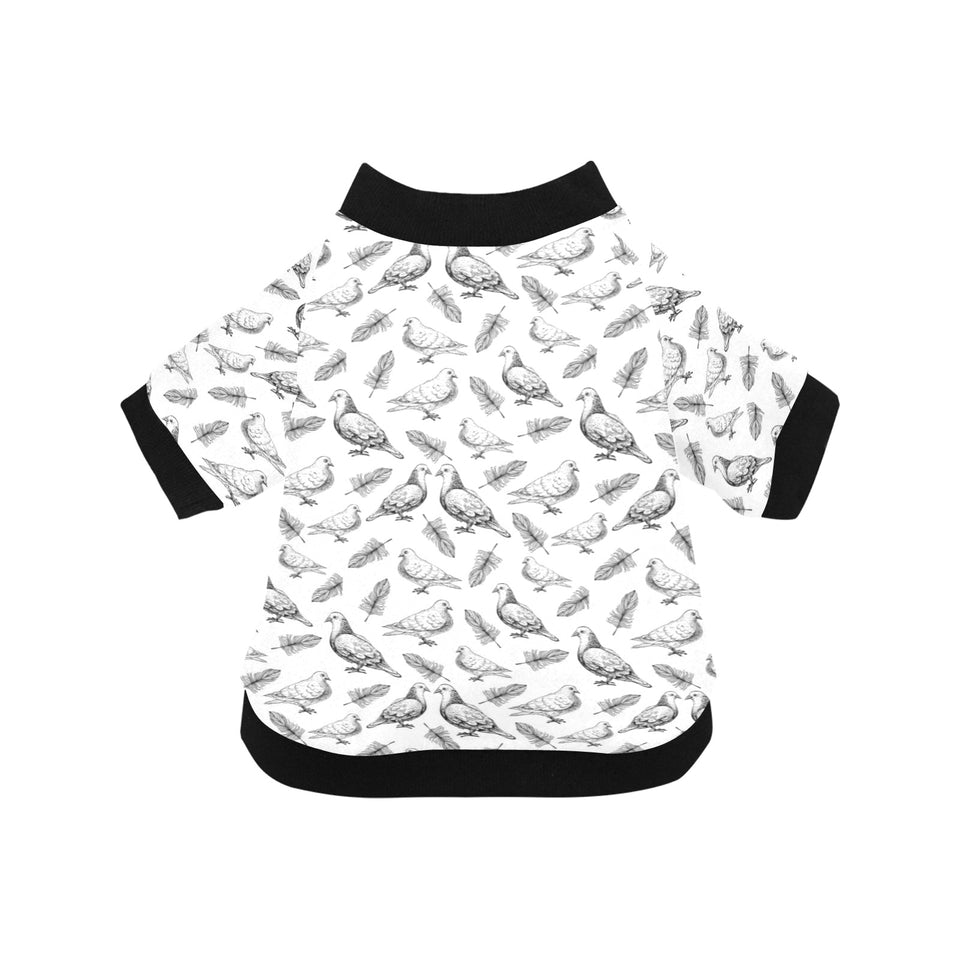 Pigeon Pattern Print Design 05 All Over Print Pet Dog Round Neck Fuzzy Shirt