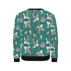 Koi Fish Carp Fish lotus pattern Men's Crew Neck Sweatshirt