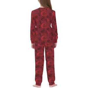 Rose Pattern Print Design 03 Kids' Boys' Girls' All Over Print Pajama Set