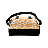 Orange Maple Leaf pattern Shoulder Handbag