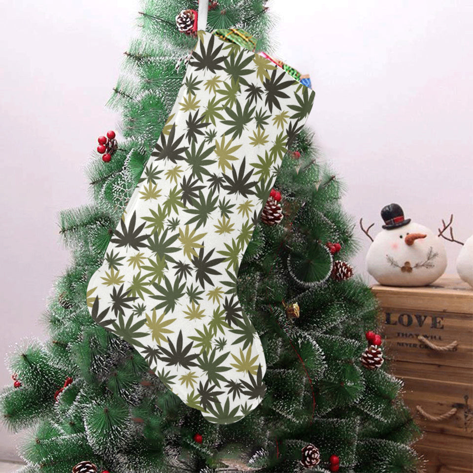Canabis Marijuana Weed Pattern Print Design 05 Christmas Stocking