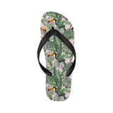 Toucan tropical green jungle palm pattern Unisex Flip Flops