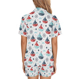 Cute color paper sailboat pattern Women's V-Neck Short Pajama Set