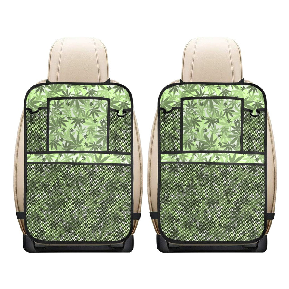 Canabis Marijuana Weed Pattern Print Design 01 Car Seat Back Organizer