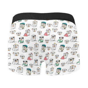English Bulldog Pattern Print Design 03 Men's All Over Print Boxer Briefs Men's Underwear