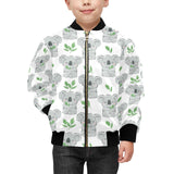 Hand drawn Koala leaves pattern Kids' Boys' Girls' Bomber Jacket