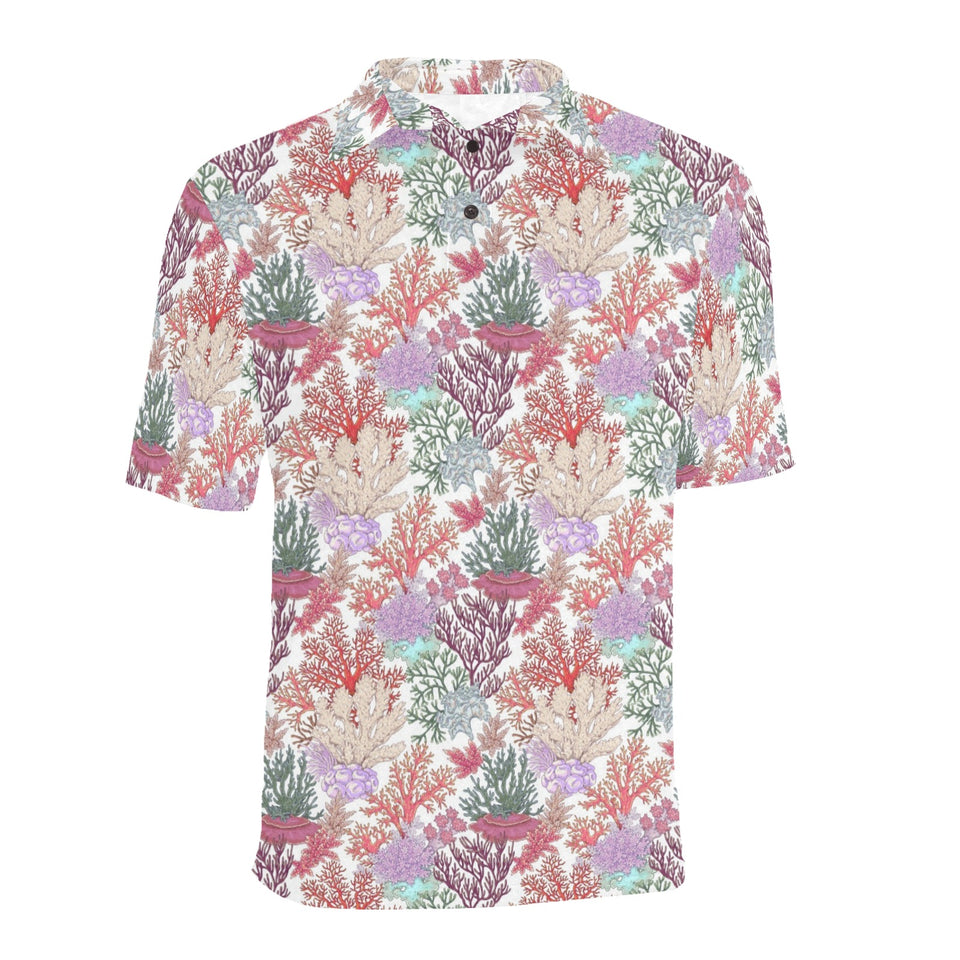 Coral Reef Pattern Print Design 03 Men's All Over Print Polo Shirt