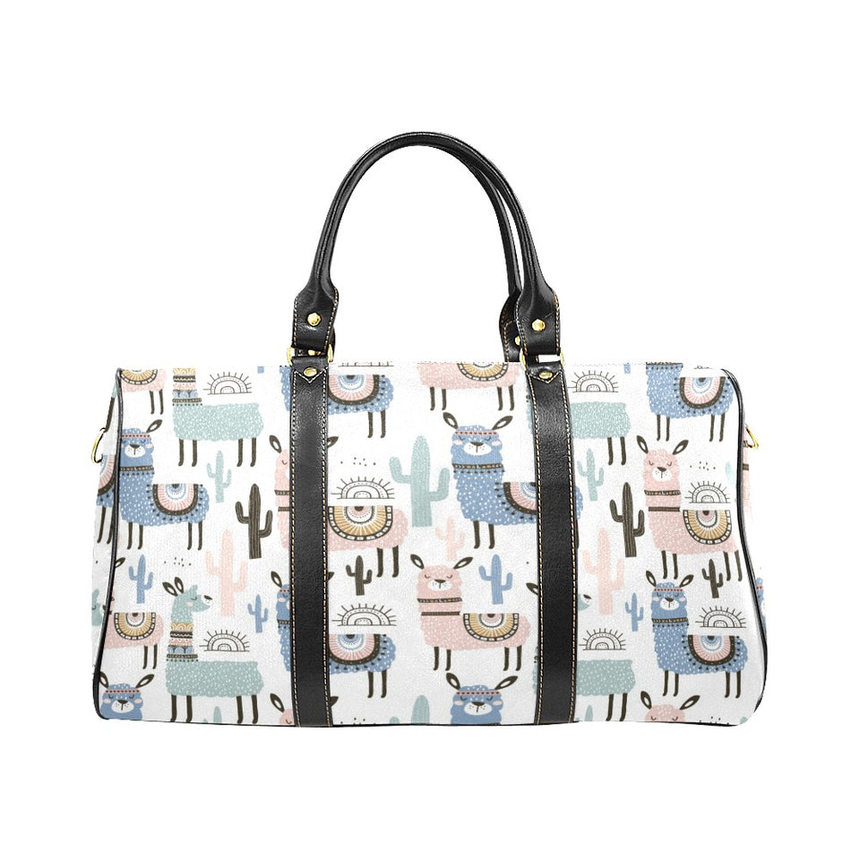lama Alpaca cactus hand drawn pattern Travel Bag