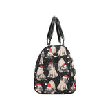 Christmas Pugs Santa_s red cap pattern Travel Bag