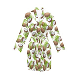 Coconut Pattern Print Design 04 Women's Long Sleeve Belted Night Robe
