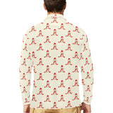 Golden Retriever Pattern Print Design 01 Men's Long Sleeve Polo Shirt