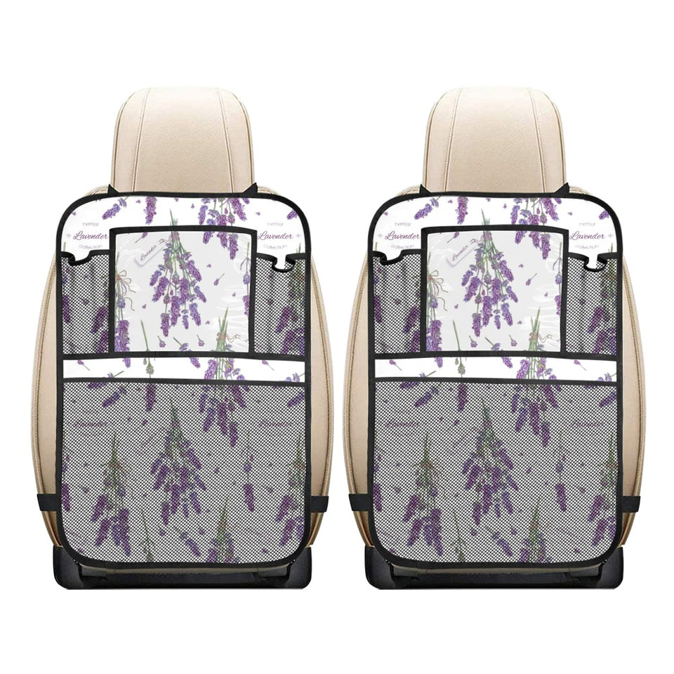 lavender flower design pattern Car Seat Back Organizer
