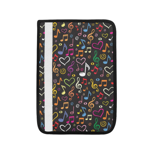 Music Notes Pattern Print Design 02 Car Seat Belt Cover