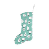 Cute sheep green background Christmas Stocking