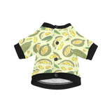 Durian leaves pattern background All Over Print Pet Dog Round Neck Fuzzy Shirt