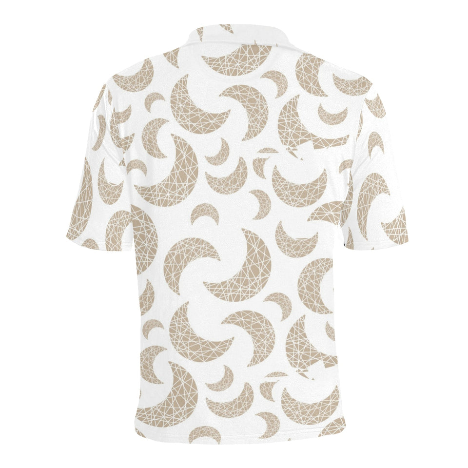 Cool gold moon abstract pattern Men's All Over Print Polo Shirt