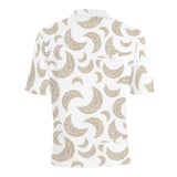Cool gold moon abstract pattern Men's All Over Print Polo Shirt
