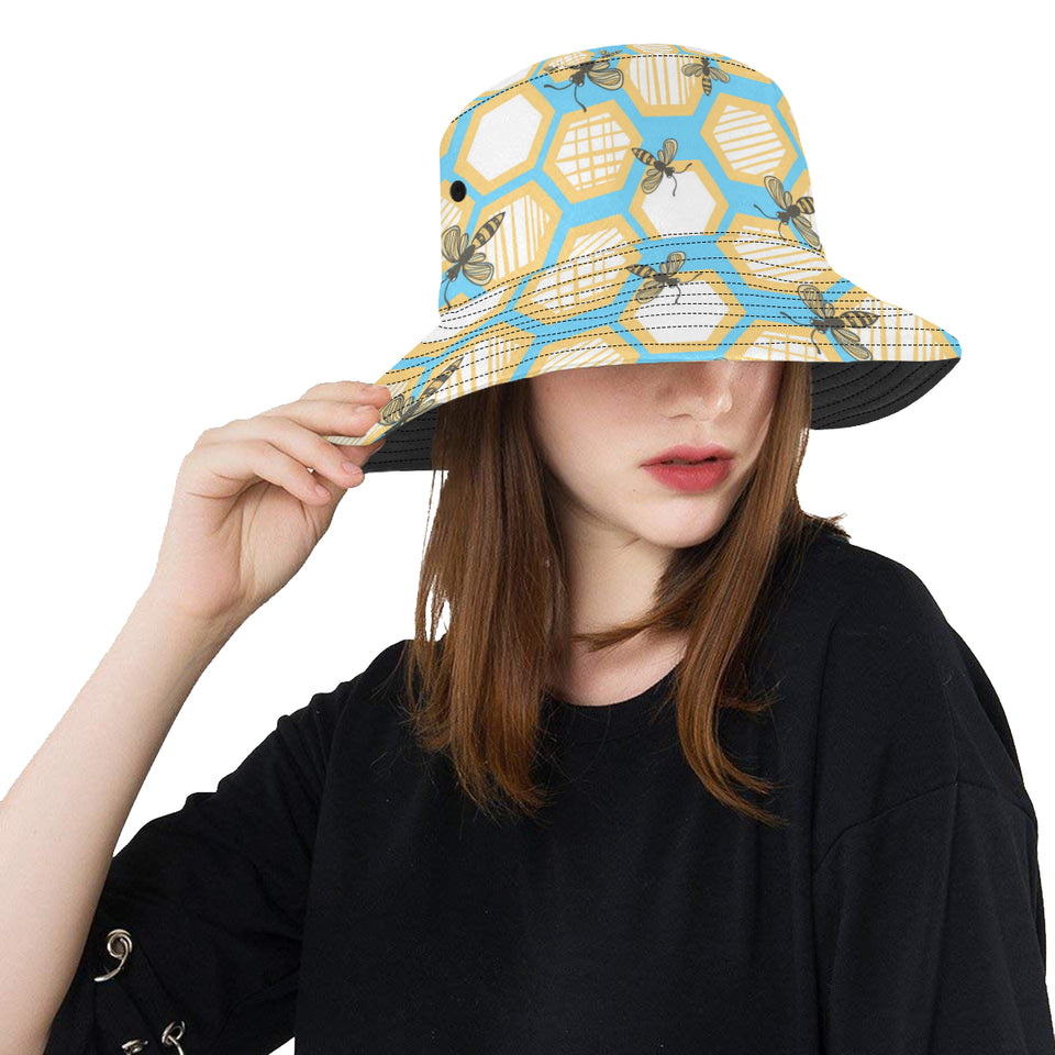 Bee honeycomb pattern Unisex Bucket Hat