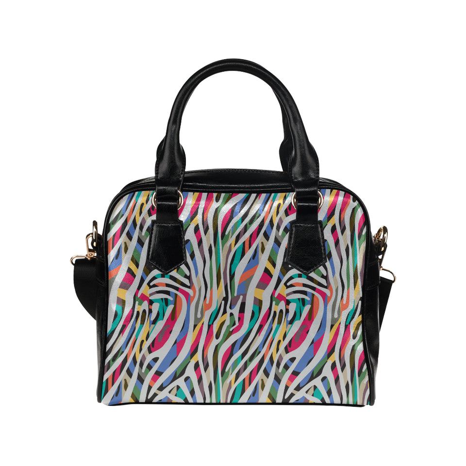 Colorful zebra skin pattern Shoulder Handbag