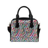 Colorful zebra skin pattern Shoulder Handbag