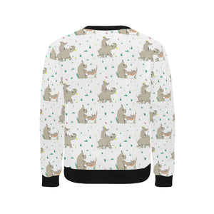 Cute Rhino pattern background Men's Crew Neck Sweatshirt