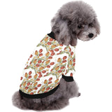 Red tulips and daffodils pattern All Over Print Pet Dog Round Neck Fuzzy Shirt