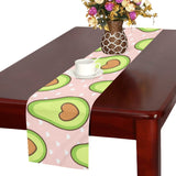 Avocado heart pink background Table Runner