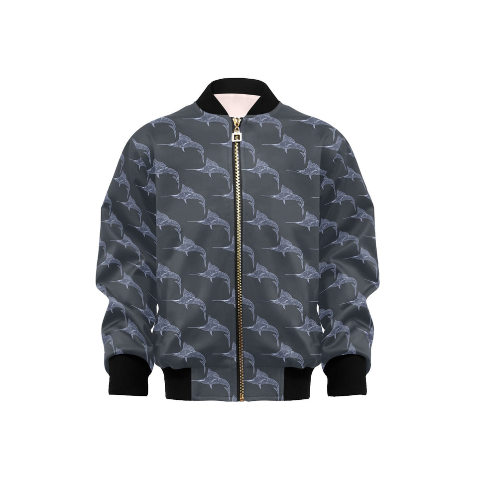 Swordfish Pattern Print Design 03 Kids' Boys' Girls' Bomber Jacket