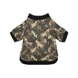 Horse Camouflage Pattern All Over Print Pet Dog Round Neck Fuzzy Shirt