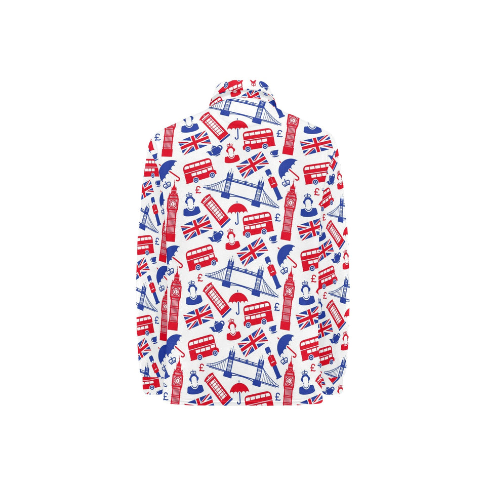 British Pattern Print Design 01 Women's Long Sleeve Polo Shirt