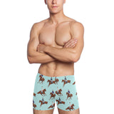 Horses running horses rider pattern Men's Swimming Trunks