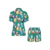 Billiard Ball Pattern Print Design 01 Women's V-Neck Short Pajama Set