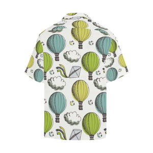 Hot Air Balloon Bird Cloud Pattern Men's All Over Print Hawaiian Shirt