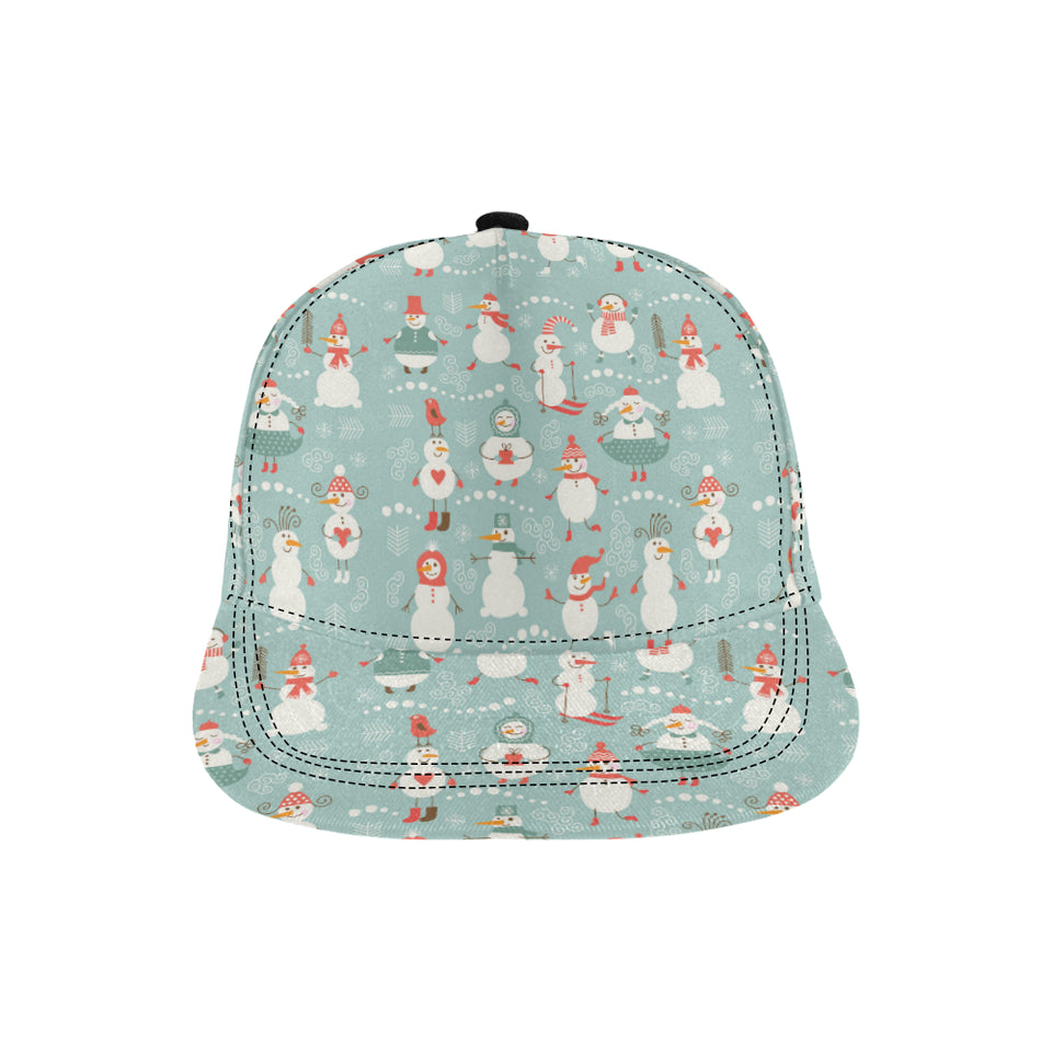 Cute snowman pattern All Over Print Snapback Cap