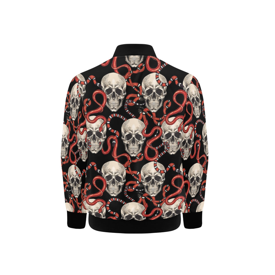 Red snake skull pattern Kids' Boys' Girls' Bomber Jacket