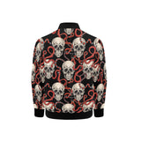 Red snake skull pattern Kids' Boys' Girls' Bomber Jacket