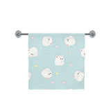 White cute hamsters heart pattern Bath Towel