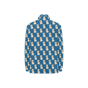 Golden Retriever Pattern Print Design 03 Women's Long Sleeve Polo Shirt