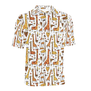 Giraffe Pattern Print Design 04 Men's All Over Print Polo Shirt