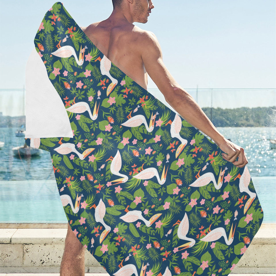 Pelican Pattern Print Design 05 Beach Towel