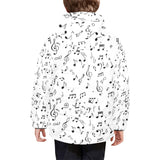 Music Notes Pattern Print Design 04 Kids' Boys' Girls' Padded Hooded Jacket