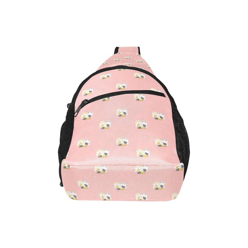 Cute hamster cheese pattern pink background All Over Print Chest Bag