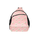 Cute hamster cheese pattern pink background All Over Print Chest Bag