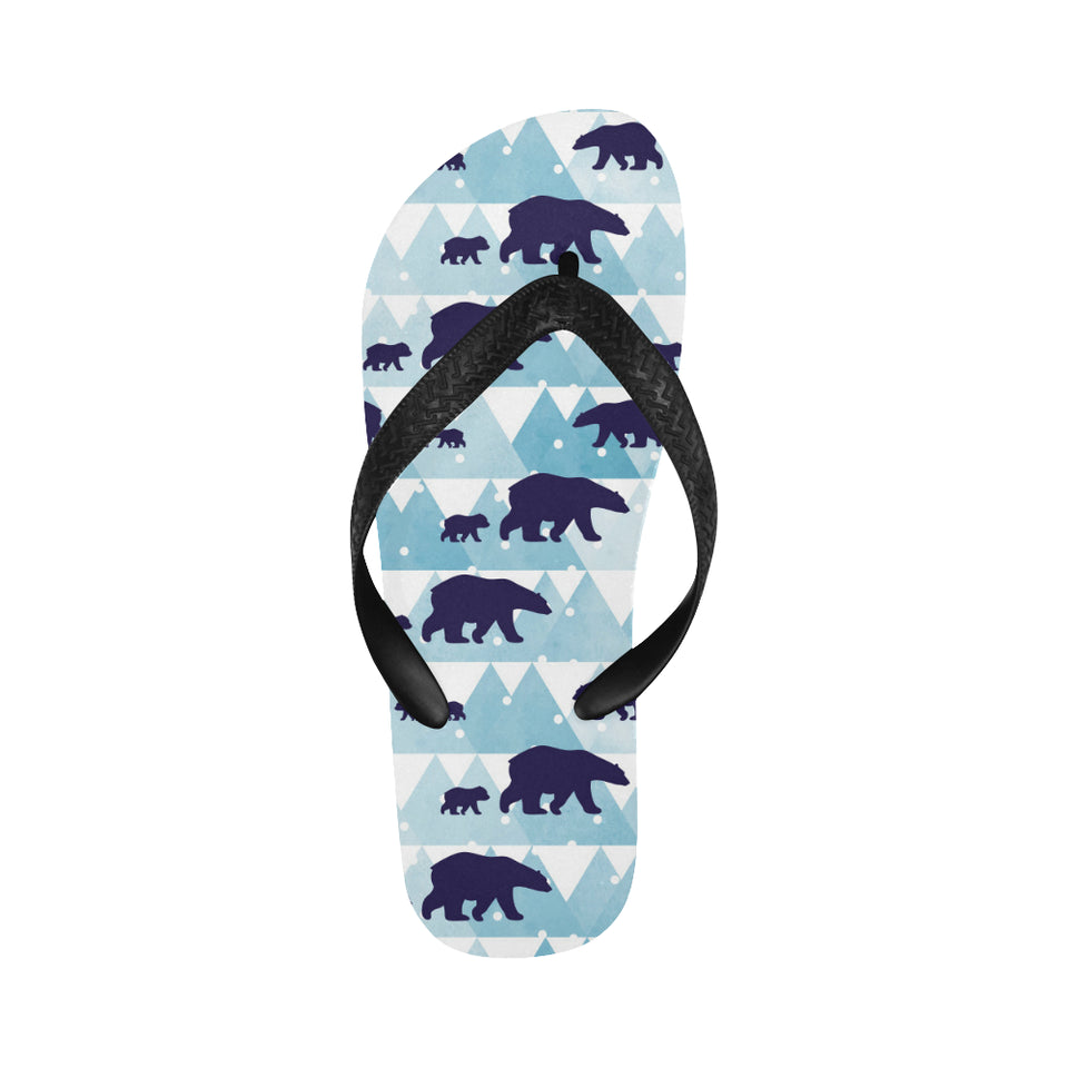 polar bear winter snow pattern Unisex Flip Flops