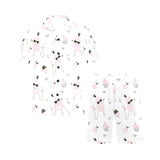 Poodle dog rose cake pattern Men's V-Neck Short Pajama Set