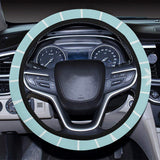 Snowflake pattern blue stripe background Car Steering Wheel Cover