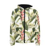 heliconia pattern Men's Padded Hooded Jacket