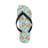 Hand drawn pizza blue background Unisex Flip Flops
