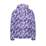 Eggplant Pattern Print Design 03 Kids' Boys' Girls' Padded Hooded Jacket